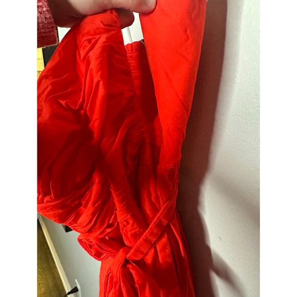 TOCCIN x RTR Red Sweetheart Neckline Strapless Flowy Skirt Midi Dress Size 14 - Picture 14 of 16